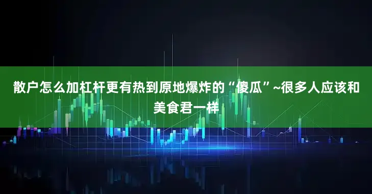 散户怎么加杠杆更有热到原地爆炸的“傻瓜”~很多人应该和美食君一样